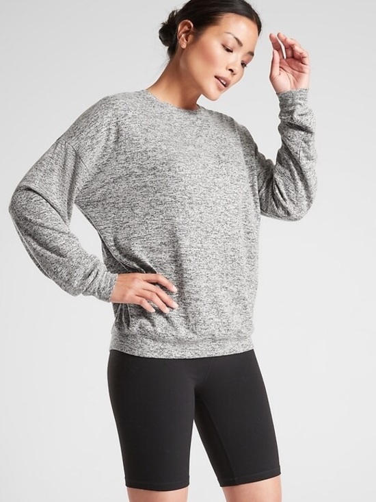 Athleta Tops - Athleta Mindful Pullover – Light Gray Heather‎ 🌿